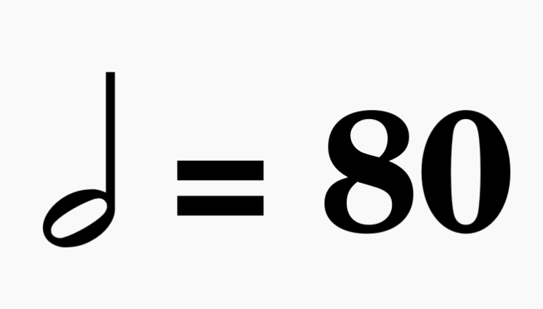 二分音符 = 80 の見た目を紹介