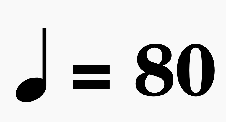 四分音符 = 80 の見た目を紹介